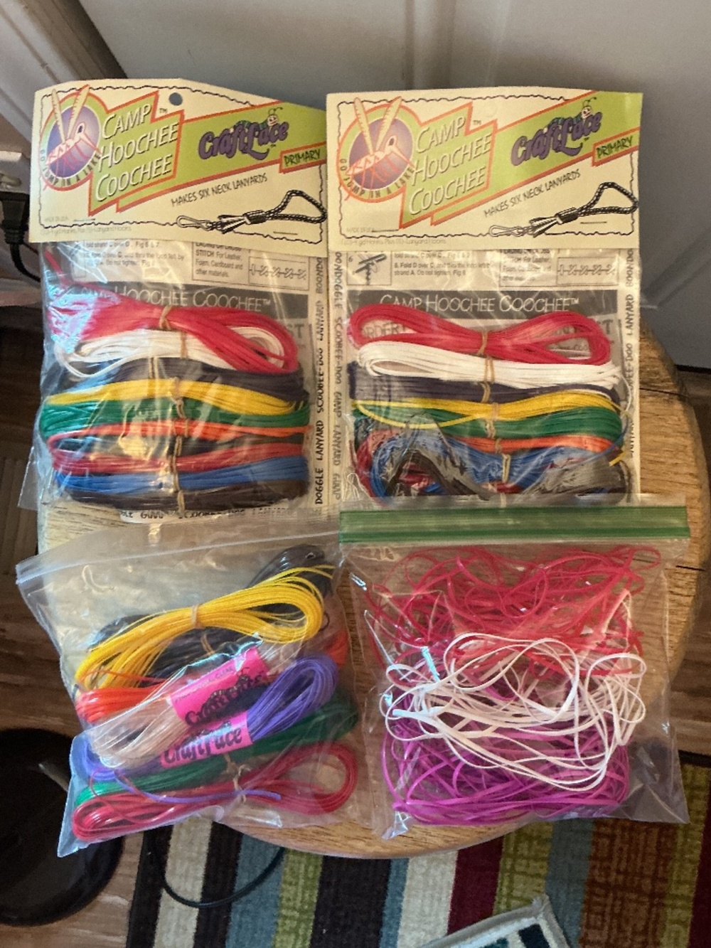 2 NIP Toner Plastics Craft  Plastic Lacing Lanyard Kit plus EXTRA LACE and Hooks